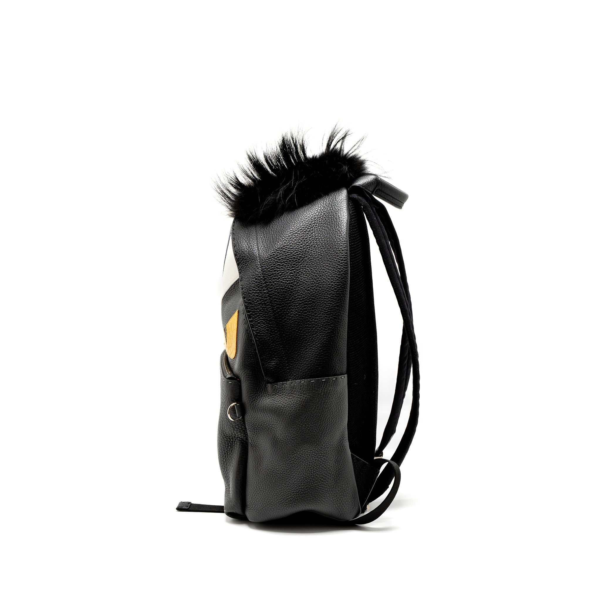 FENDI LARGE BACKPACK CALFSKIN/FUR/CROCODILE BLACK/MULTICOLOUR SHW