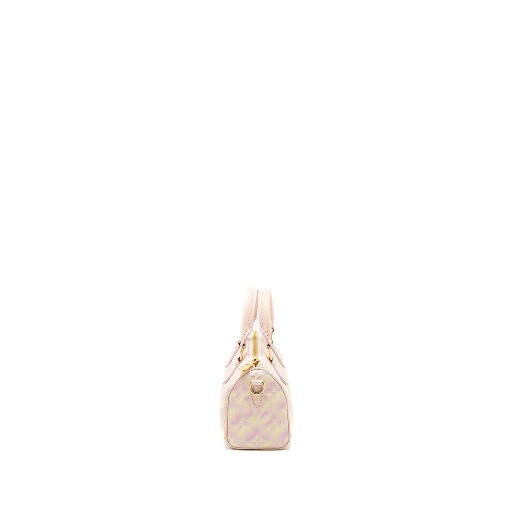 LOUIS VUITTON NANO SPEEDY MONOGRAM EMPREINTE PINK/MULTICOLOUR GHW (NEW VERSION)