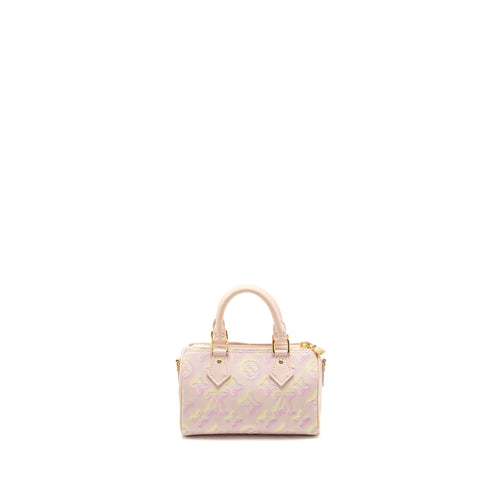 LOUIS VUITTON NANO SPEEDY MONOGRAM EMPREINTE PINK/MULTICOLOUR GHW (NEW VERSION)