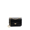 CHANEL 2.55 226 REISSUE FLAP BAG AGED CALFSKIN BLACK GHW