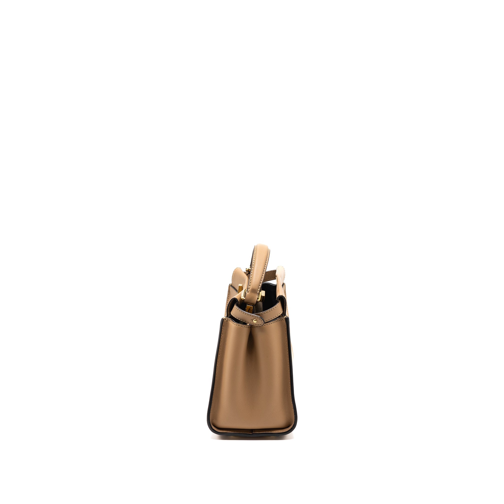 FENDI MINI PEEKABOO CALFSKIN BEIGE GHW