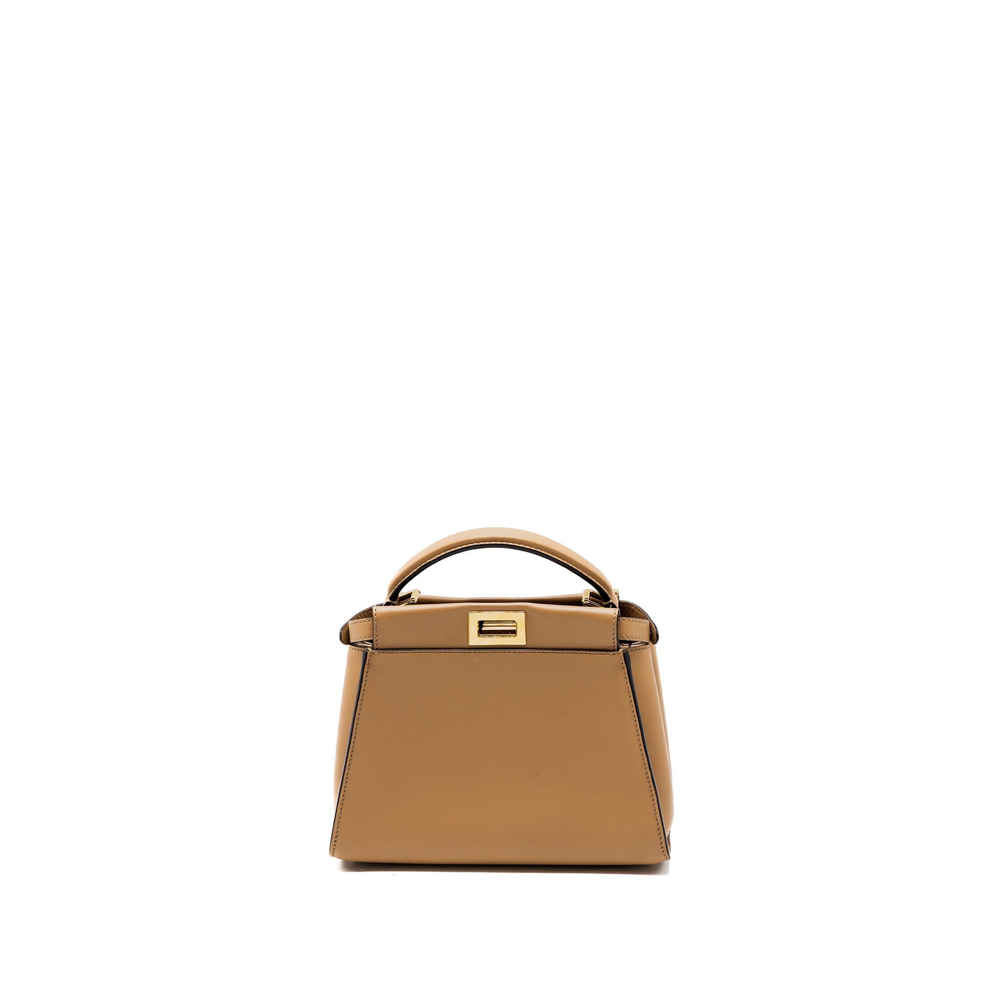 FENDI MINI PEEKABOO CALFSKIN BEIGE GHW