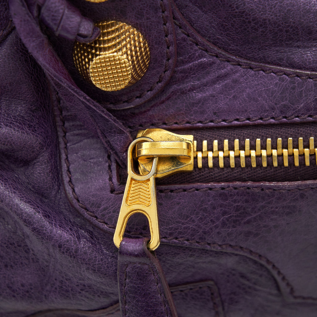 BALENCIAGA GIANT CITY BAG PURPLE GHW