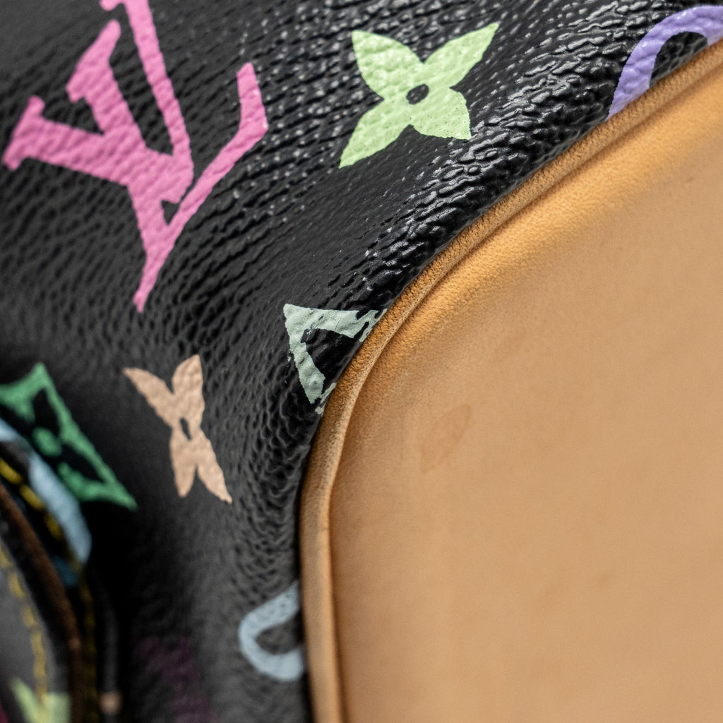 LOUIS VUITTON PETIT NOE BLACK MULTICOLOUR MONOGRAM CANVAS GHW