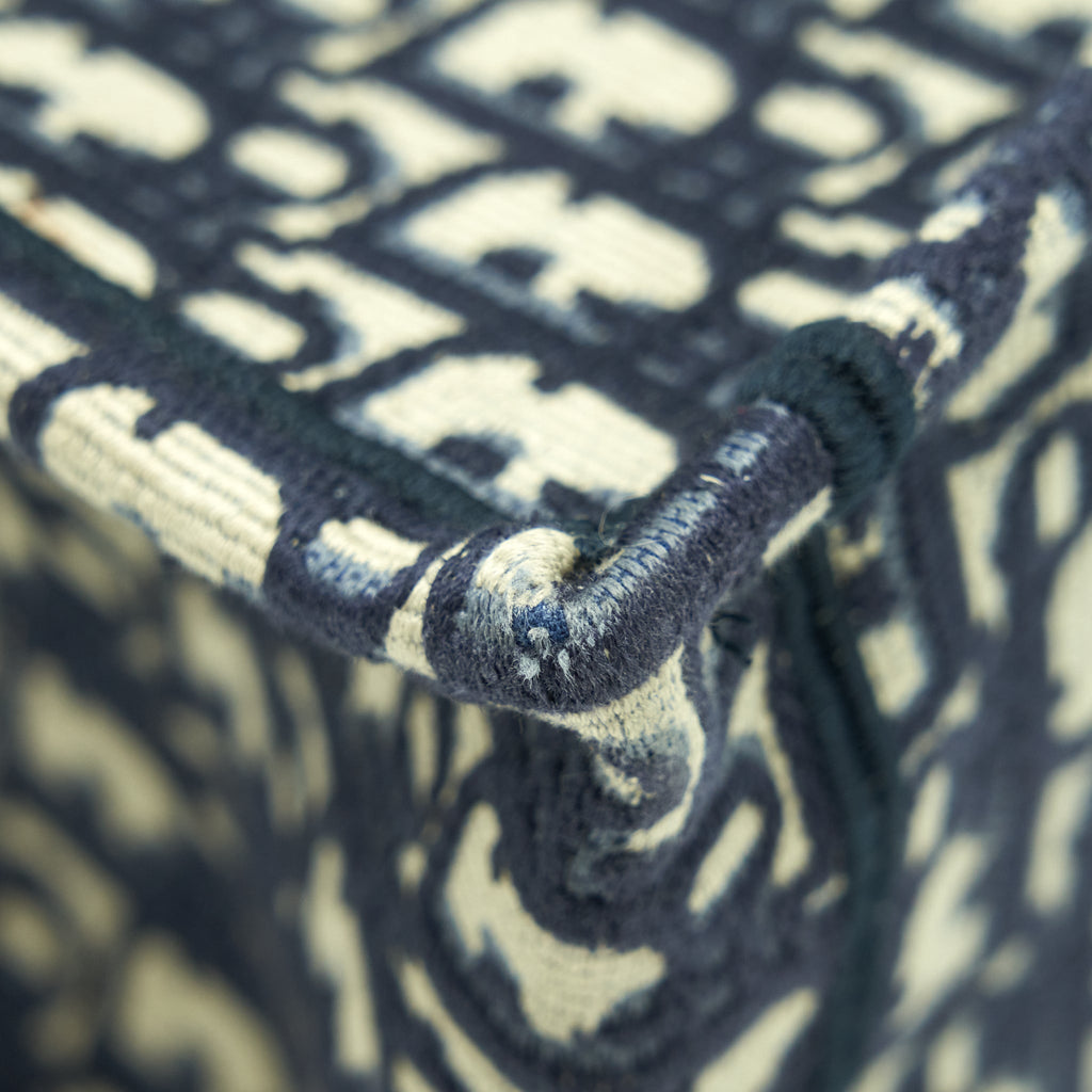 DIOR SMALL BOOK TOTE BAG BLUE OBLIQUE JACQUARD
