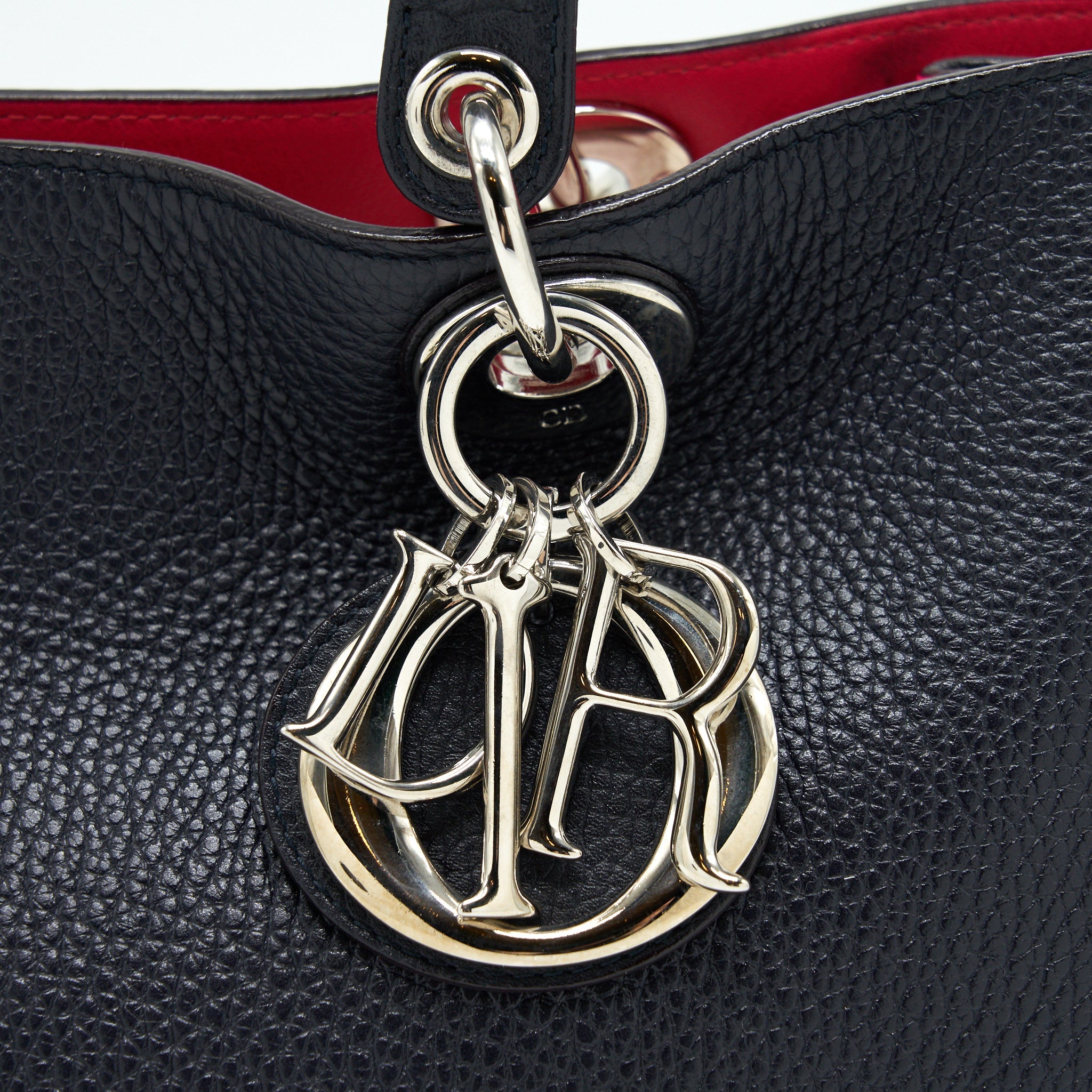 CHRISTIAN DIOR MEDIUM DIORISSIMO TOTE BAG BLACK GRAINED LEATHER SHW