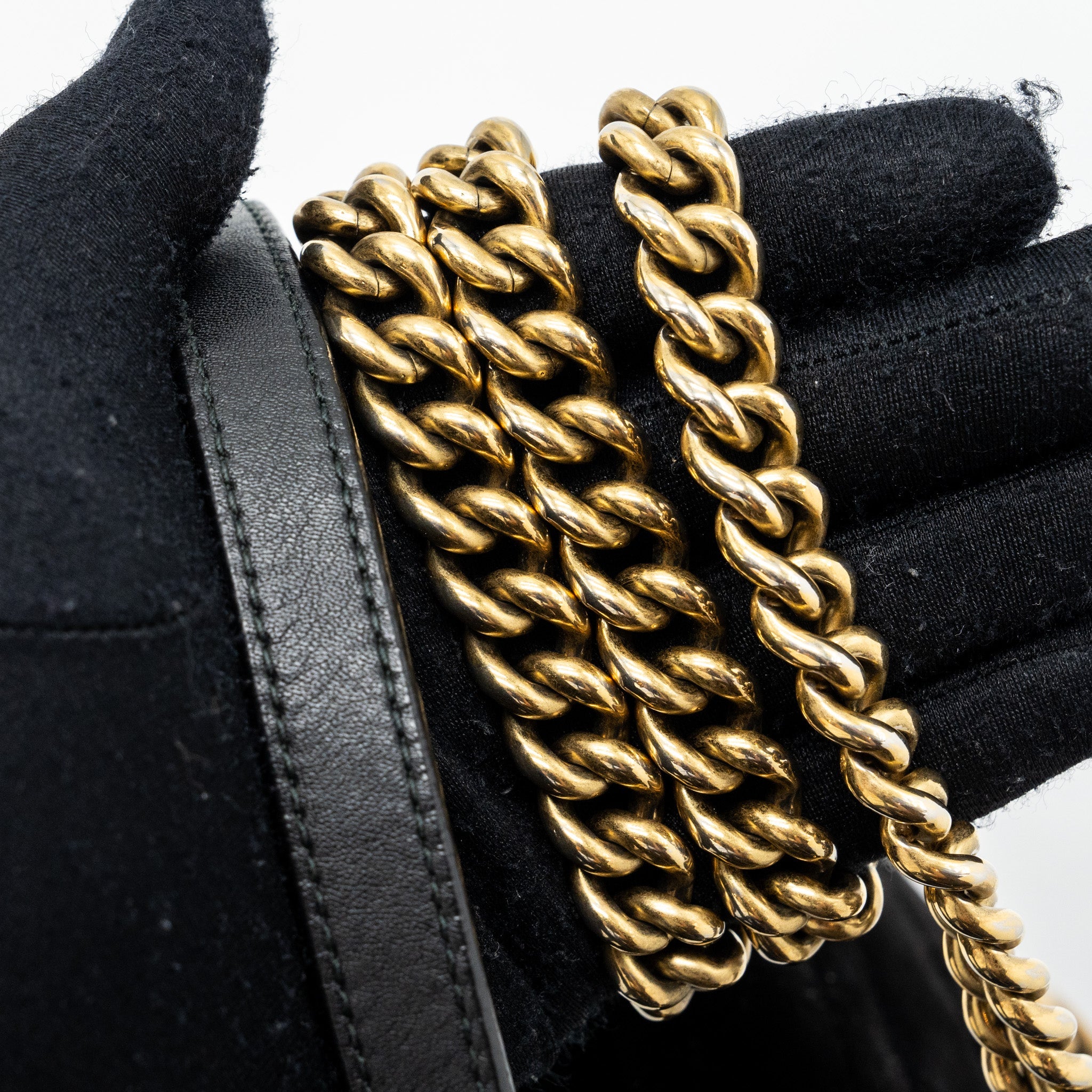GUCCI MINI MARMONT VELVET BLACK GHW