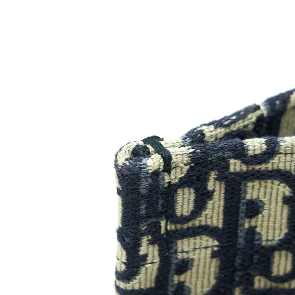 DIOR SMALL BOOK TOTE BAG BLUE OBLIQUE JACQUARD