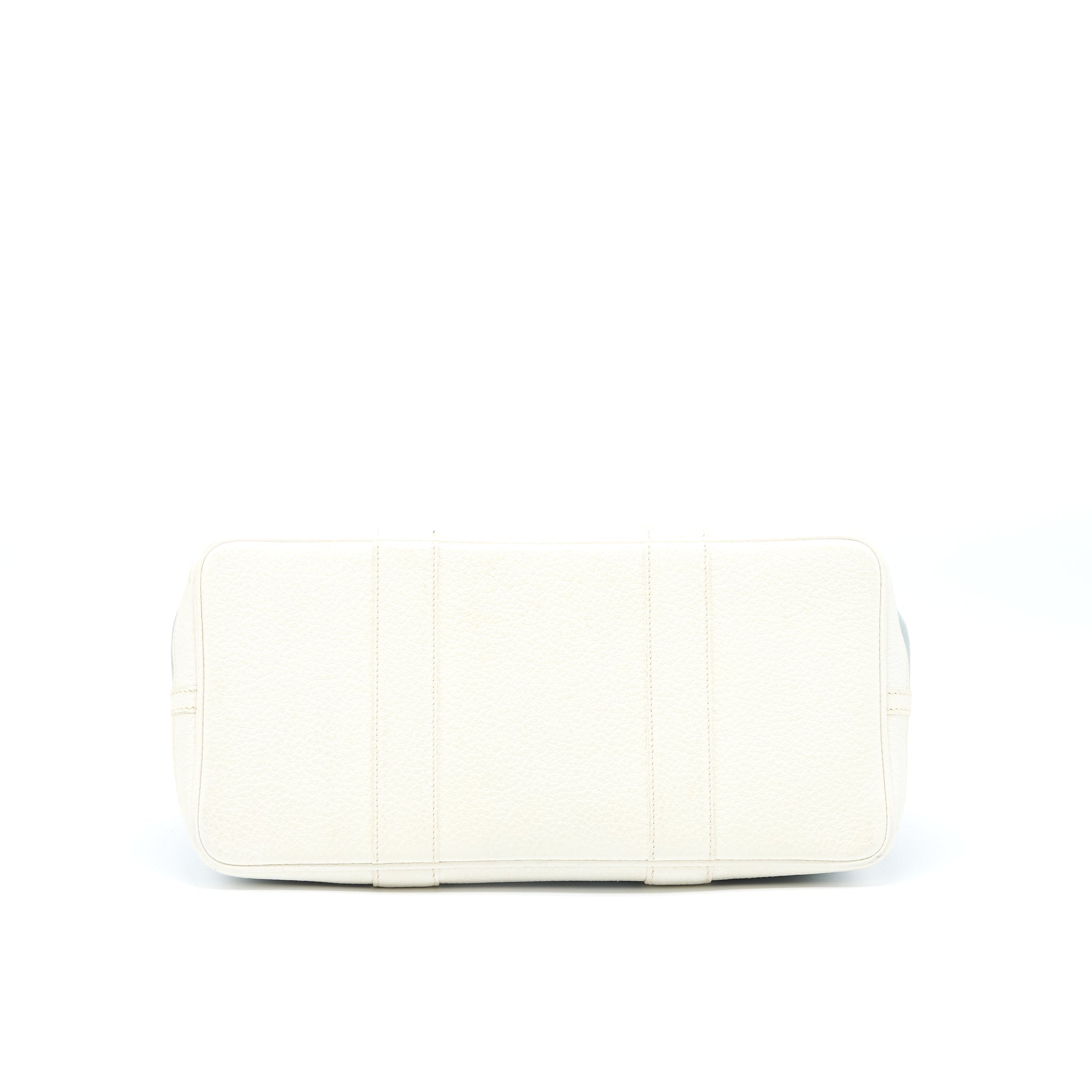 HERMES GARDEN PARTY 36 LEATHER/CANVAS LIGHT BLUE/BLANC SHW