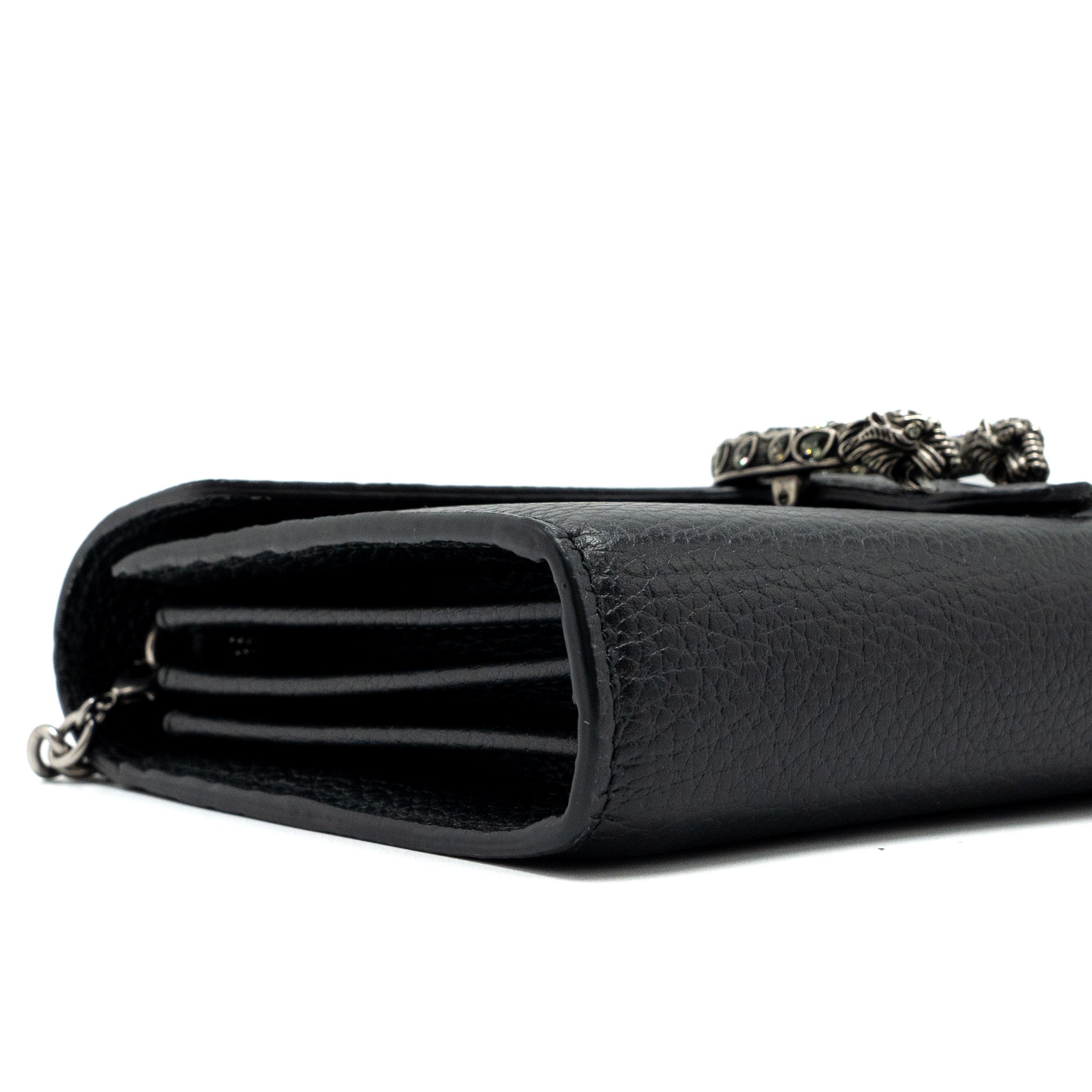GUCCI DIONYSUS MINI CHAIN BAG CALFSKIN BLACK SHW
