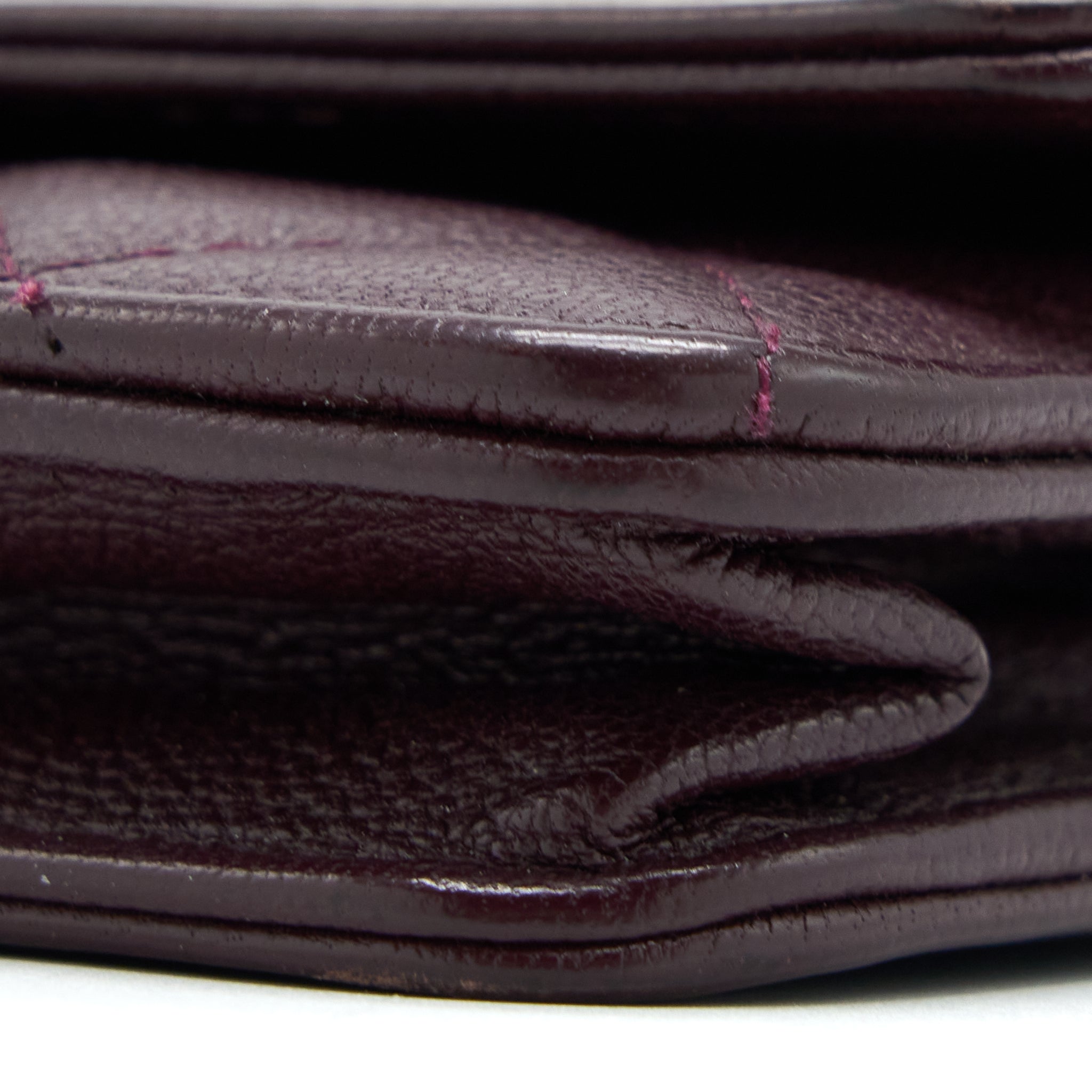 CHANEL BOY WALLET ON CHAIN CAVIAR BURGUNDY GHW