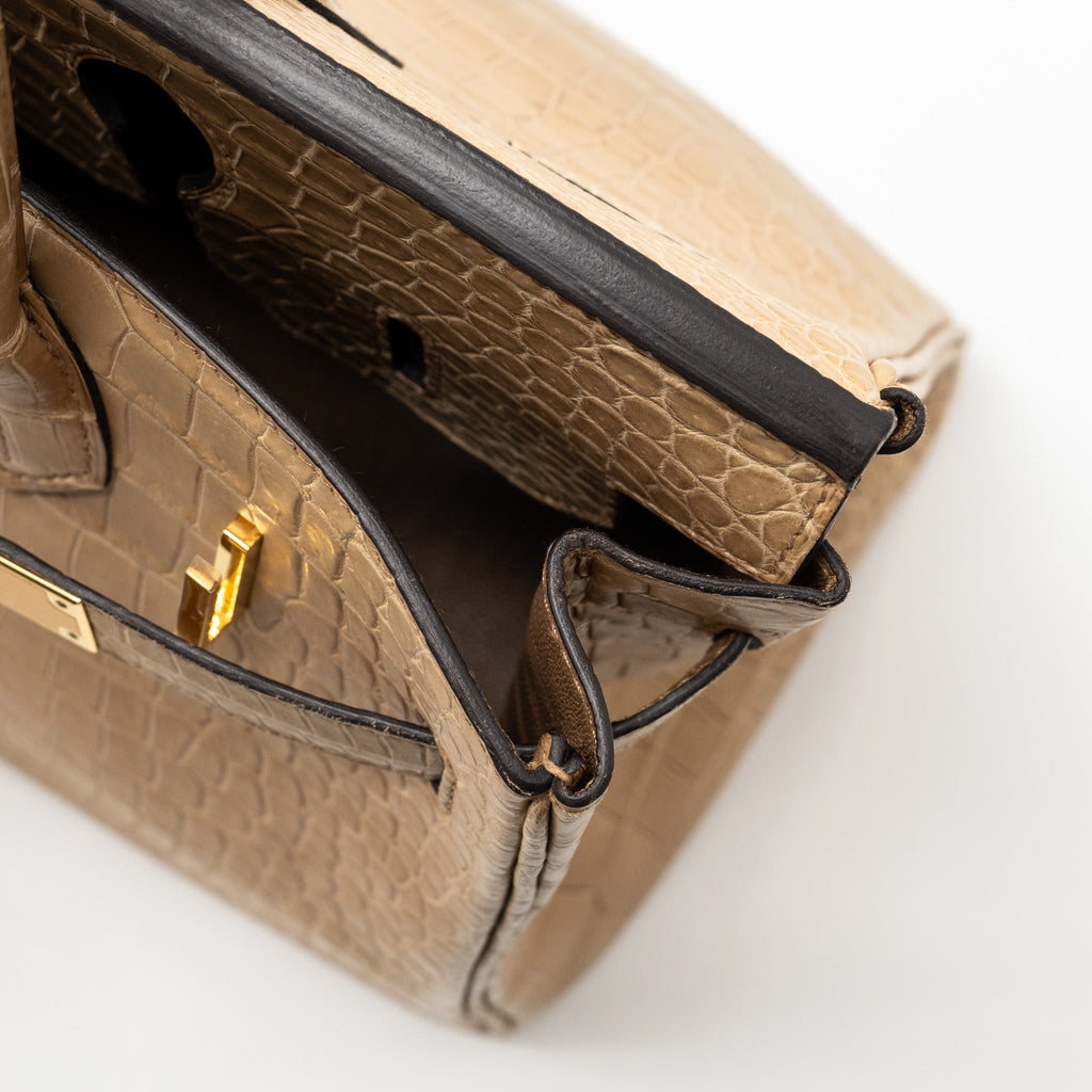 HERMES BIRKIN 30 MATTE CROCODILE POROSUS CHAI GHW
