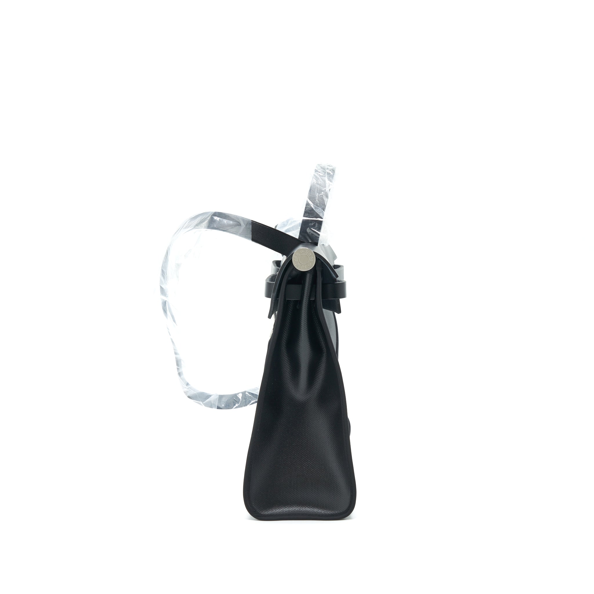 HERMES HERBAG 31 WITH BERLINE CANVAS AND HUNTER IN BLACK