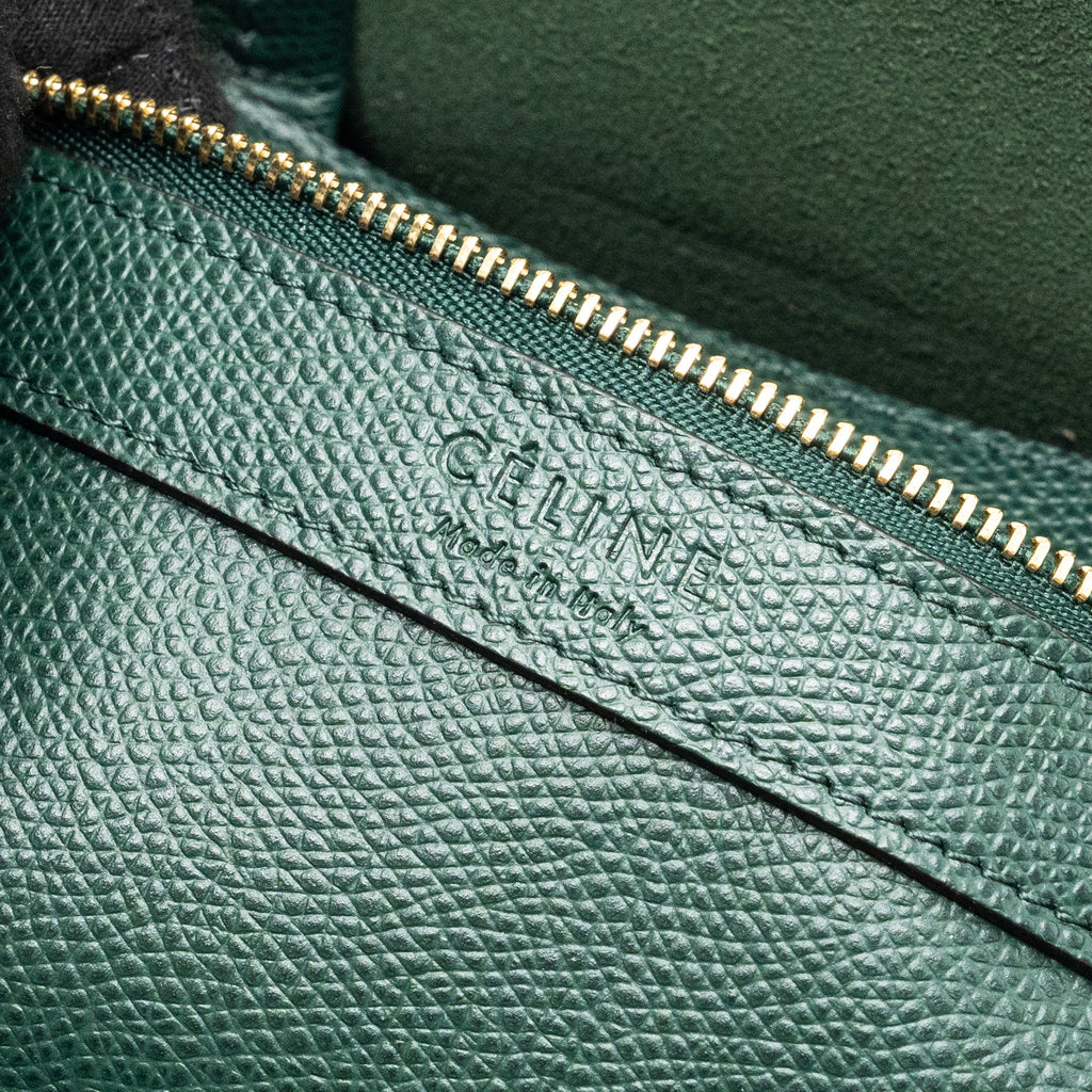 CELINE VERTICAL CABAS CALFSKIN GREEN / NAVY GHW