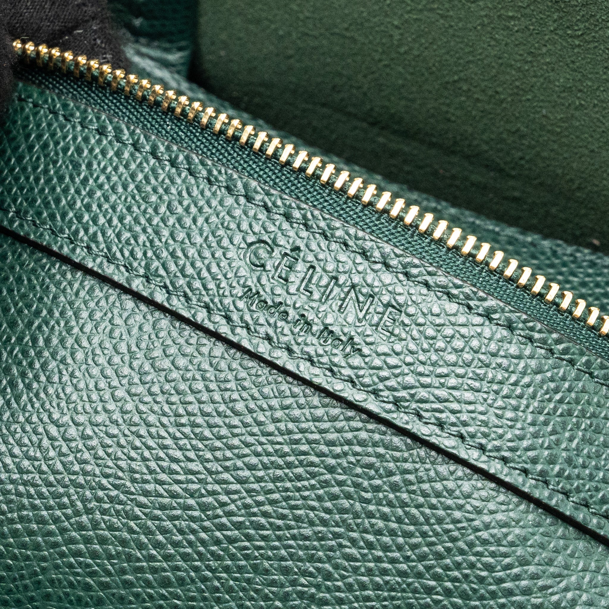 CELINE VERTICAL CABAS CALFSKIN GREEN / NAVY GHW