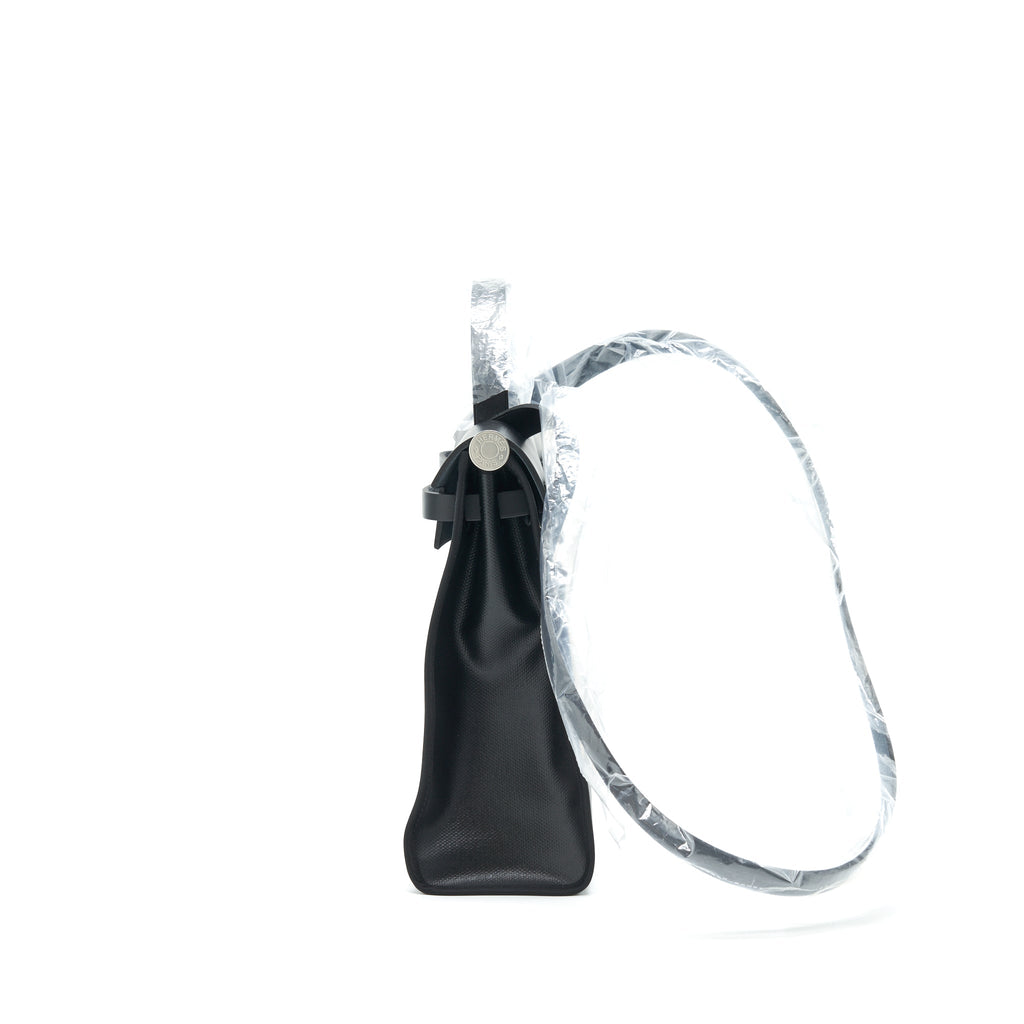 HERMES HERBAG 31 WITH BERLINE CANVAS AND HUNTER IN BLACK