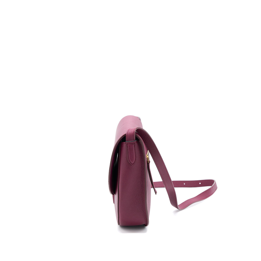 CELINE COMPACT TROTTEUR CROSSBODY SHOULDER BAG DARK PURPLE GHW