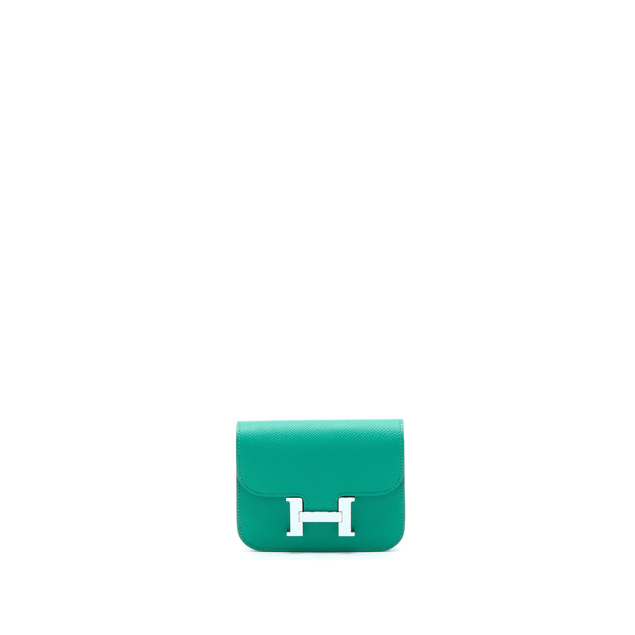 HERMES CONSTANCE SLIM EPSOM LAQUE VERT JADE/BLEU BRUME SHW