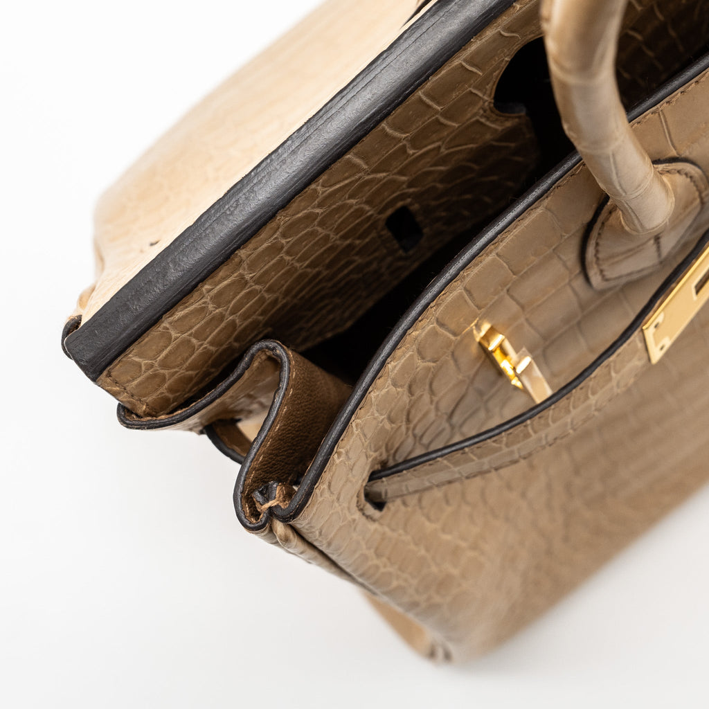 HERMES BIRKIN 30 MATTE CROCODILE POROSUS CHAI GHW