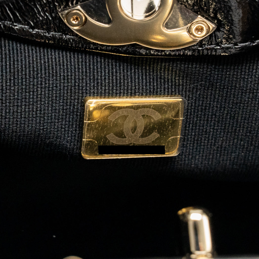 CHANEL 24S MINI 31 BAG SHINY LAMBSKIN BLACK LGHW (MICROCHIP)