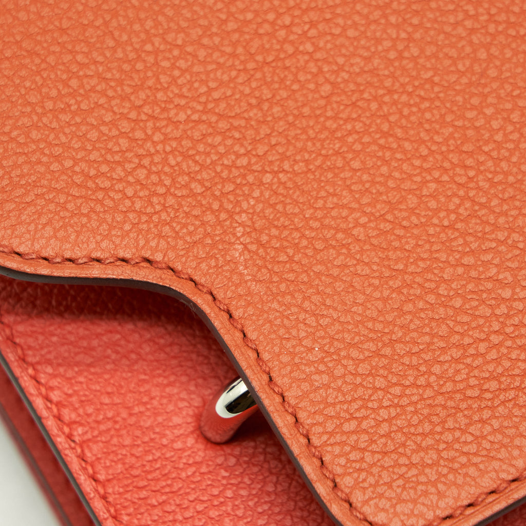 HERMES MINI ROULIS EVERCOLOR BICOLOR CAPUCINE/TERRE BATTUE SHW