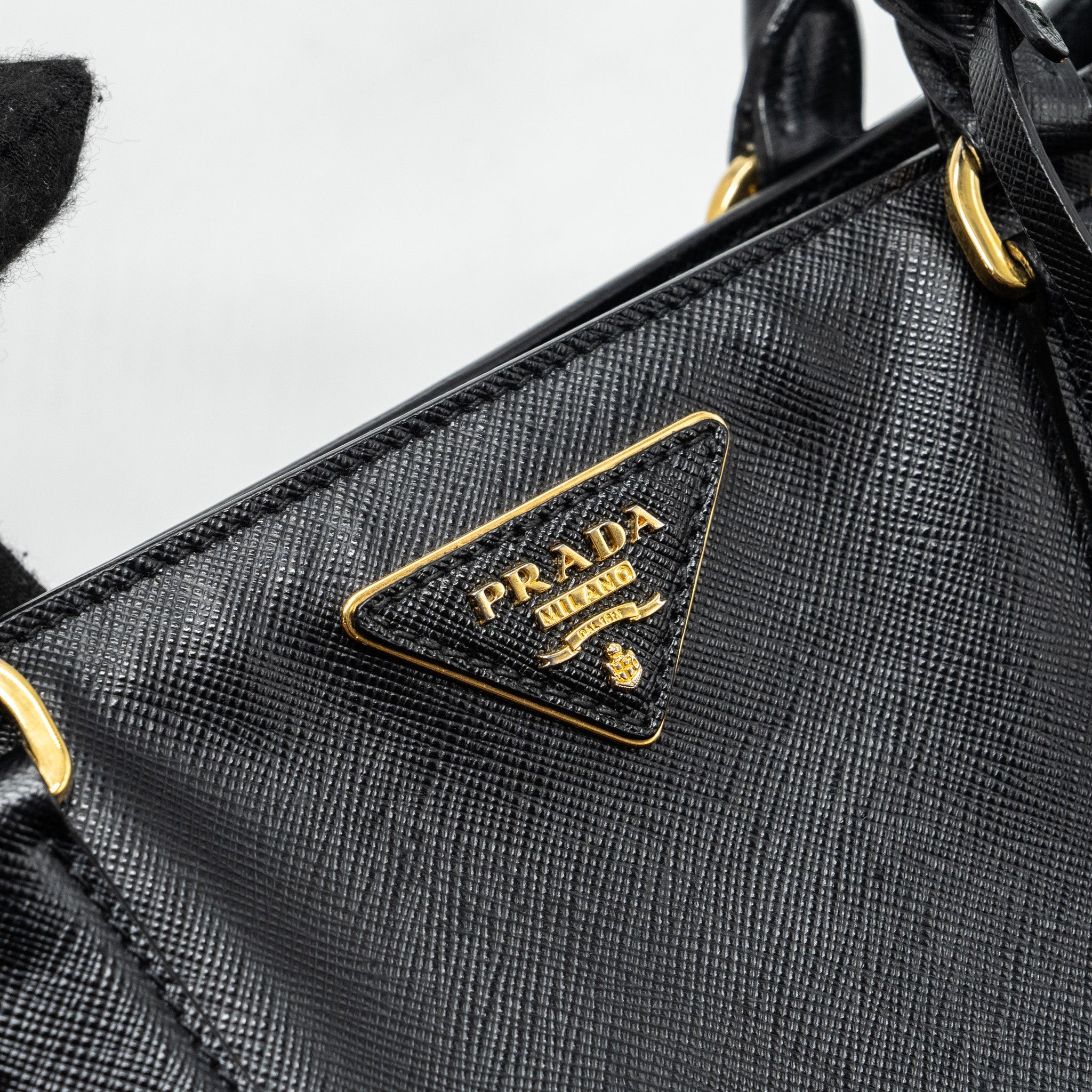 PRADA SAFFIANO TOTE BAG LEATHER BLACK GHW