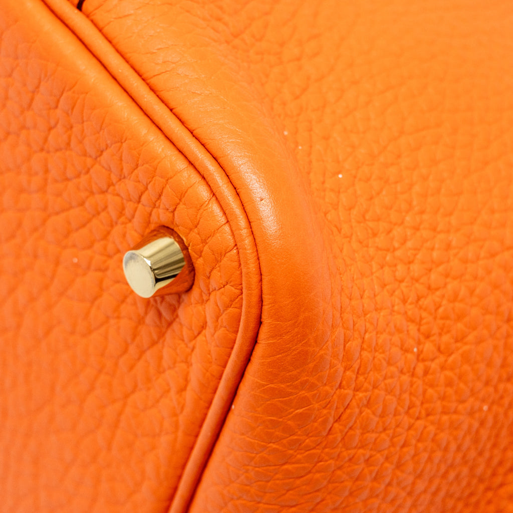 HERMES PICOTIN 18 LOCK BAG CLEMENCE ORANGE GHW