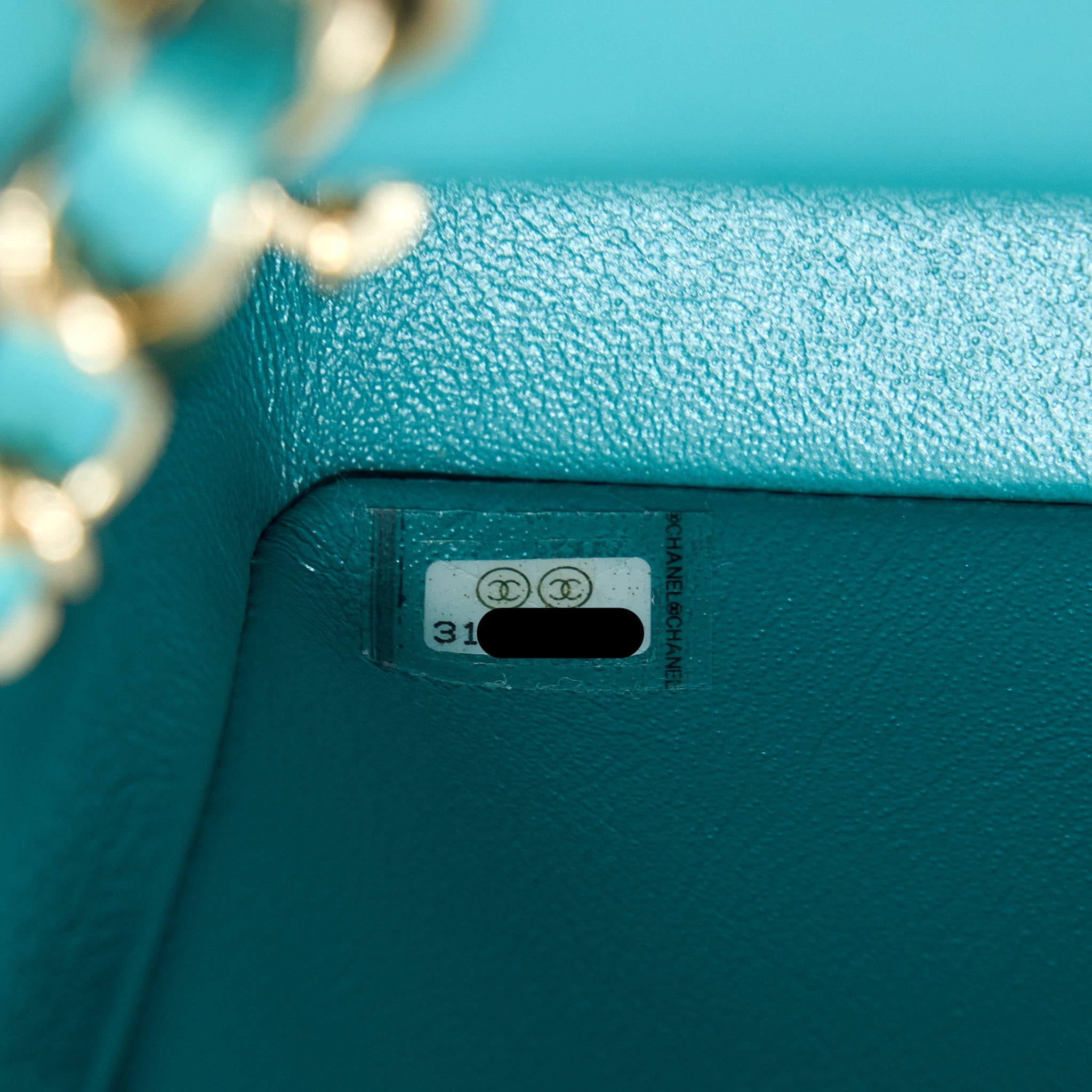 CHANEL 21S MINI RECTANGULAR FLAP BAG CALFSKIN IRIDESCENT GREEN LGHW