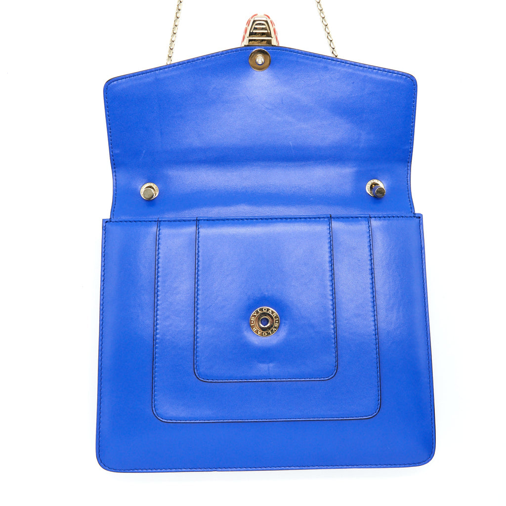 BVLGARI SERPENTI FOREVER CHAIN BAG BLUE