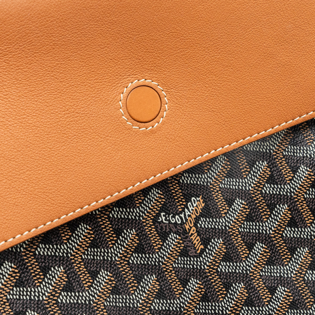 GOYARD ROUETTE TOTE BAG GOYARDINE CANVAS / CALFSKIN BROWN SHW