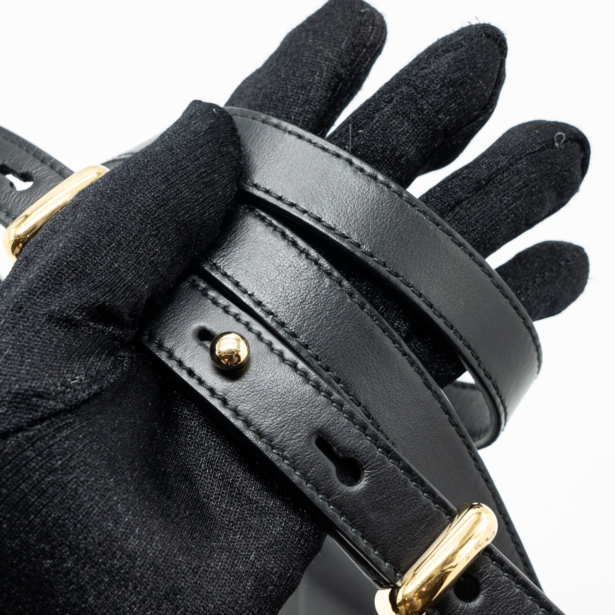 PRADA PATTINA IN PELLE CALFSKIN BLACK GHW