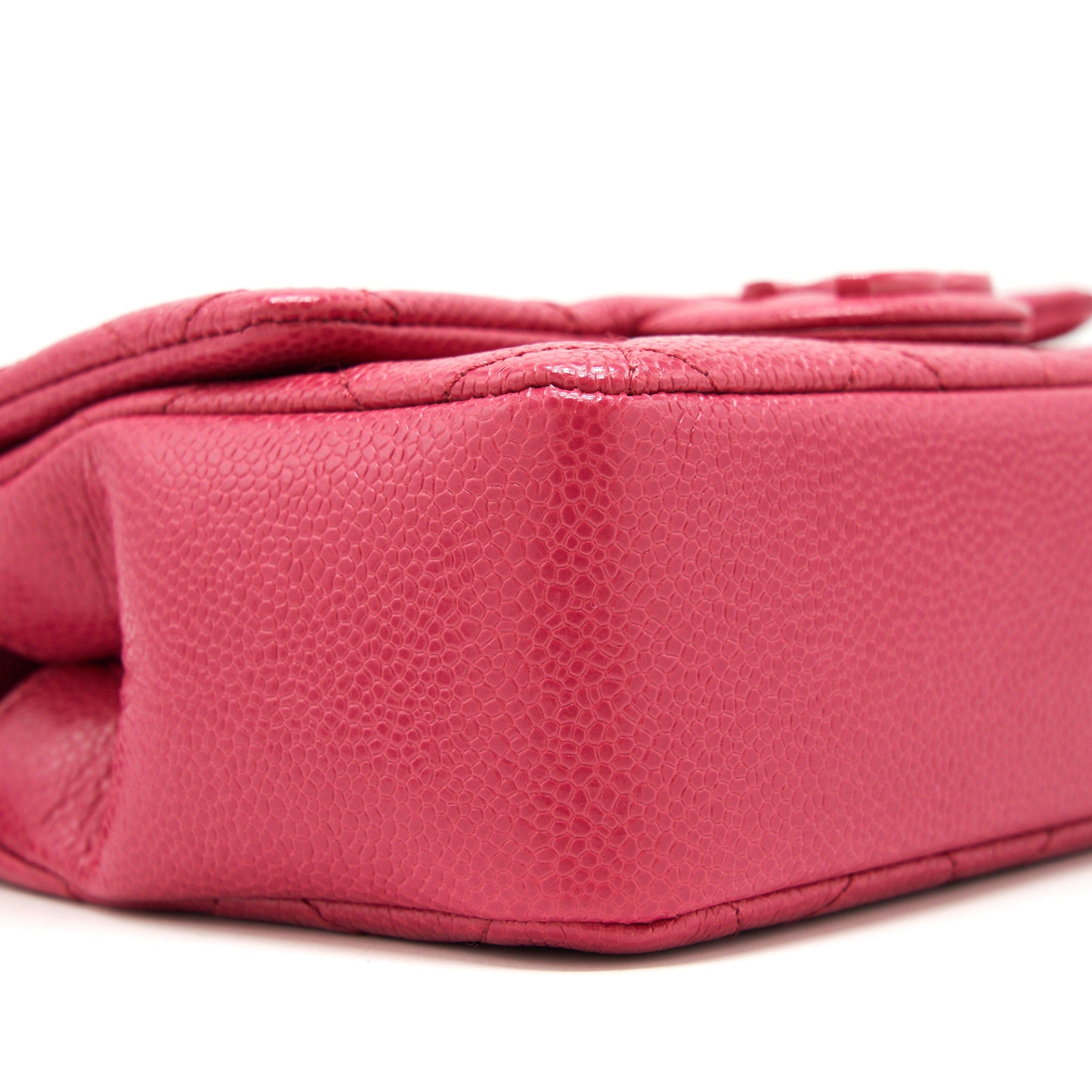 CHANEL MINI SQUARE CAVIAR PINK IN PINK HARDWARE