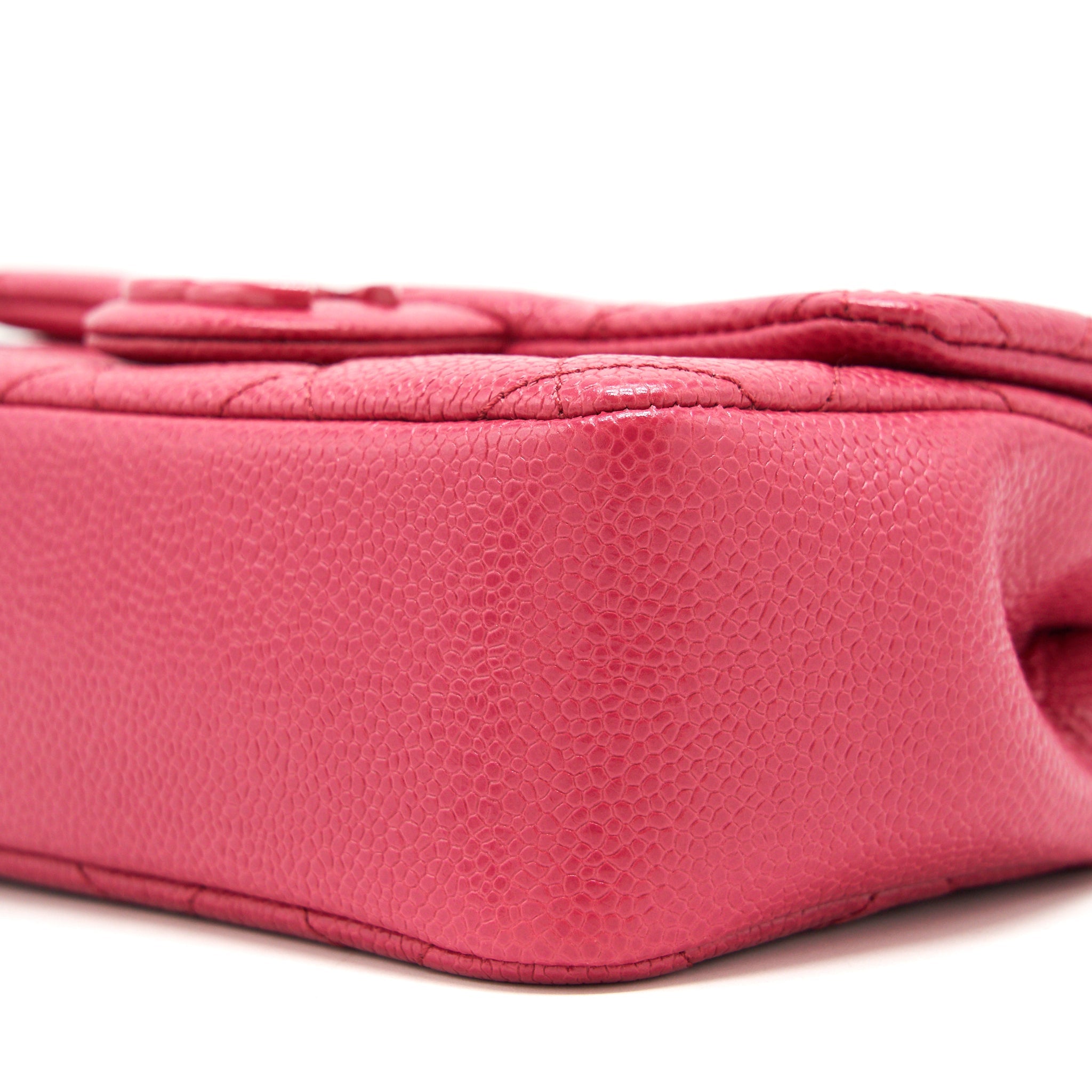 CHANEL MINI SQUARE CAVIAR PINK IN PINK HARDWARE