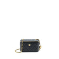 CHANEL PEARL CRUSH LONG VANITY CASE LAMBSKIN BLACK GHW (MICROCHIP)
