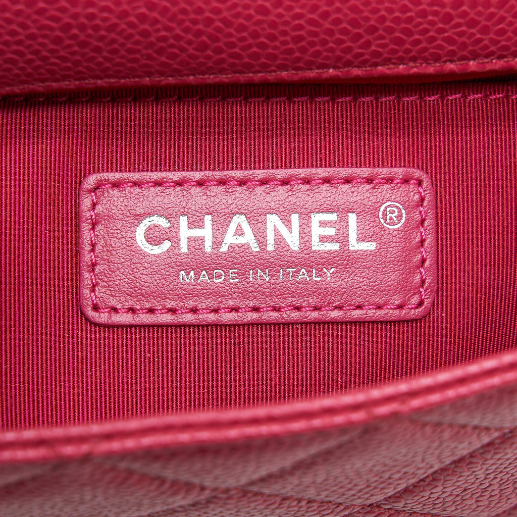 CHANEL MINI SQUARE CAVIAR PINK IN PINK HARDWARE