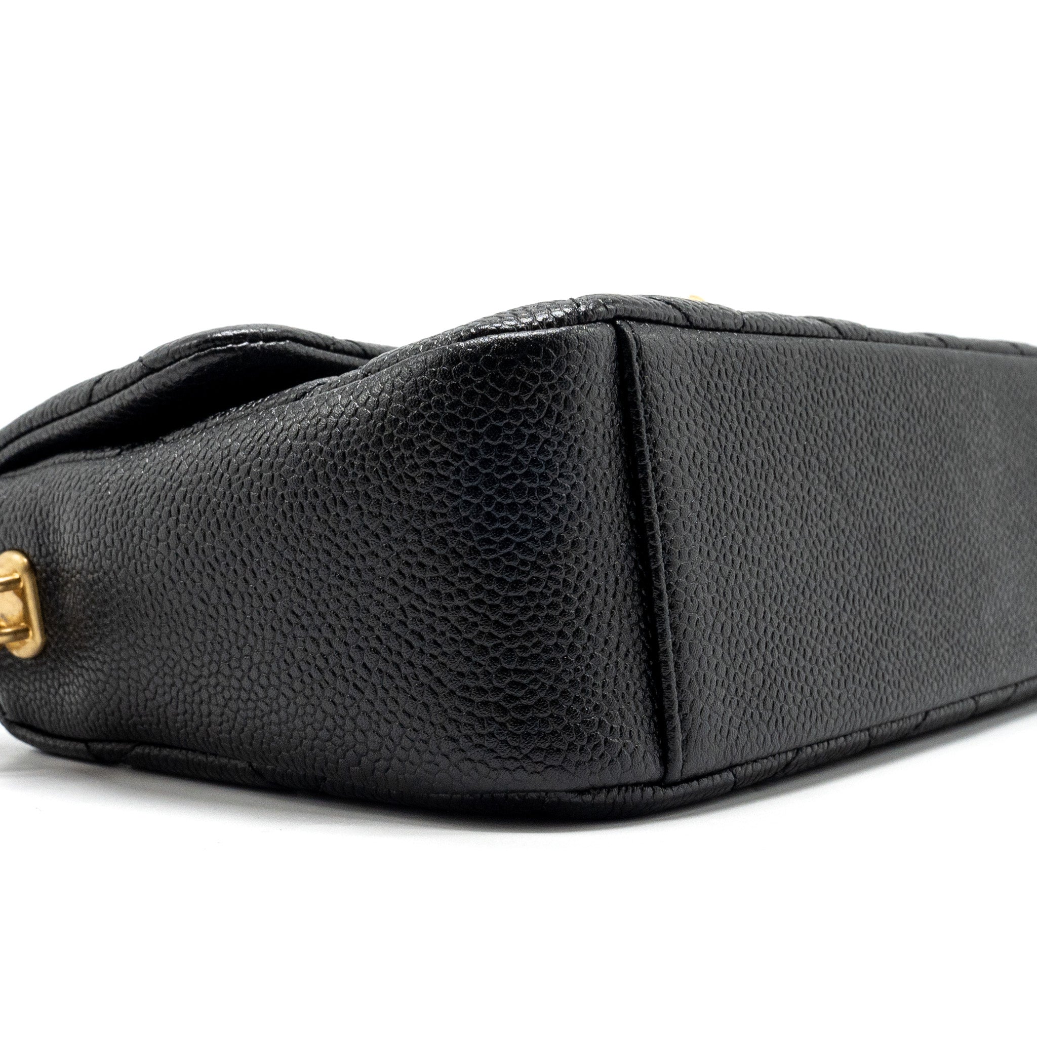 CHANEL 21A DETAILED CHAINS FLAP BAG CAVIAR BLACK GHW (MICROCHIP)