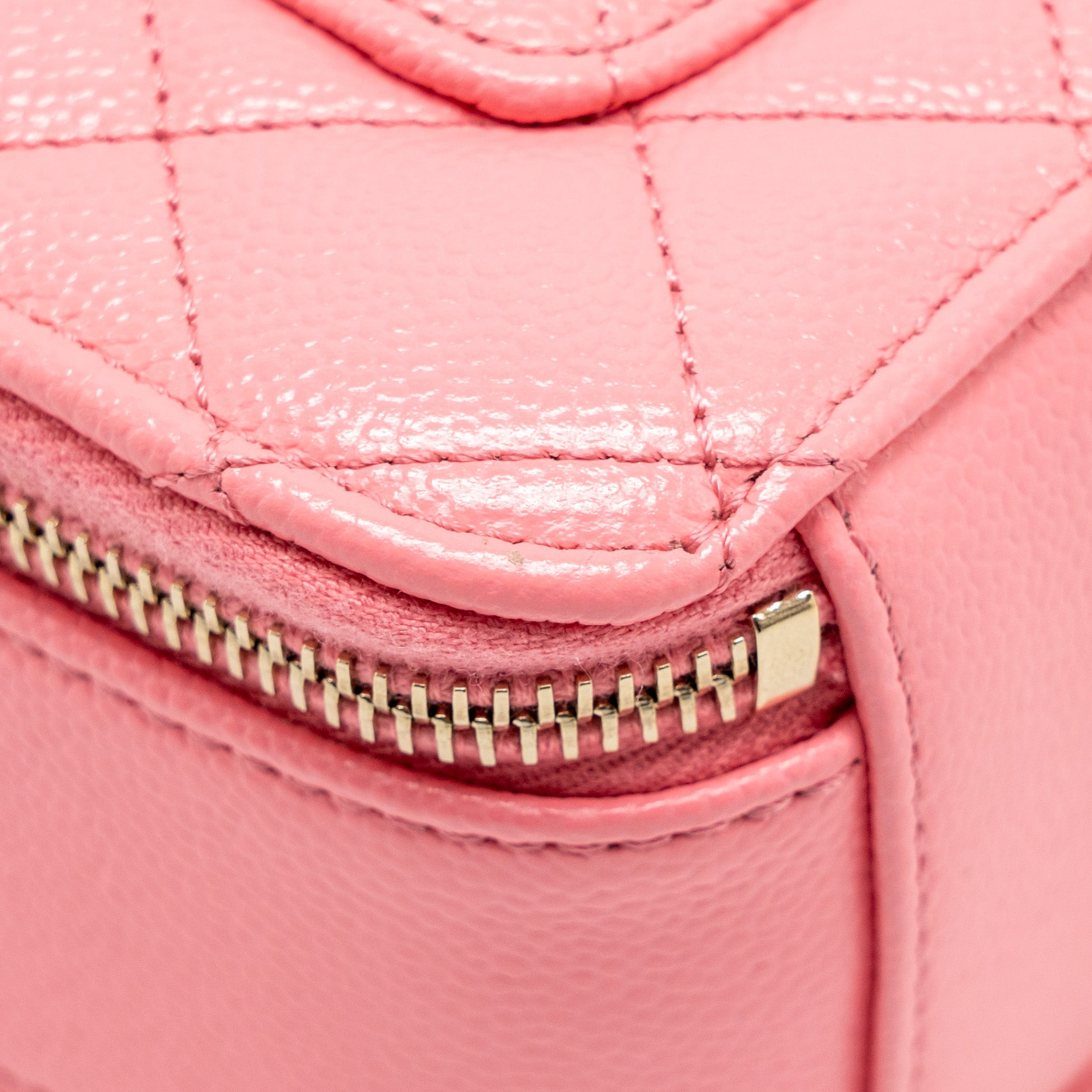 CHANEL 22S LETTER TOP HANDLE SMALL VANITY CASE CAVIAR PINK BRUSHED GHW (MICROCHIP)