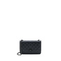 CHANEL TRENDY CC WALLET ON CHAIN LAMBSKIN SO BLACK WITH BLACK HARDWARE (MICROCHIP)