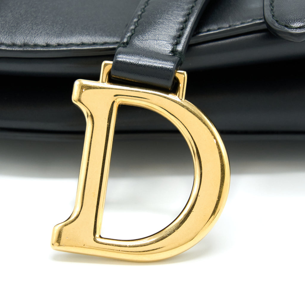 DIOR SMALL SADDLE BAG CALFSKIN BLACK GHW