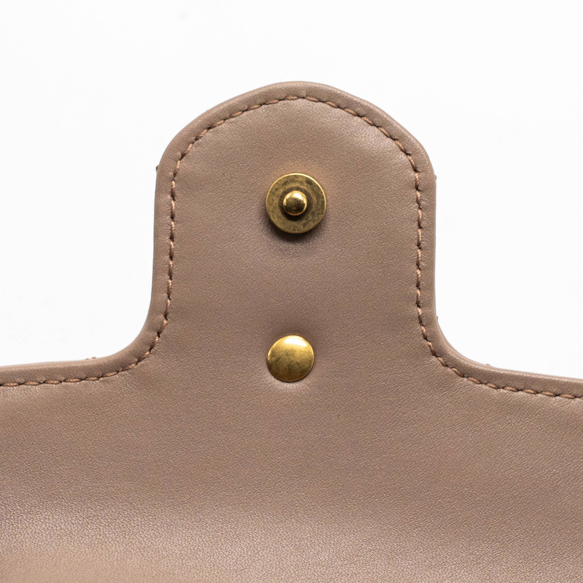 GUCCI SUPER MINI GG MARMONT BAG CALFSKIN BEIGE GHW