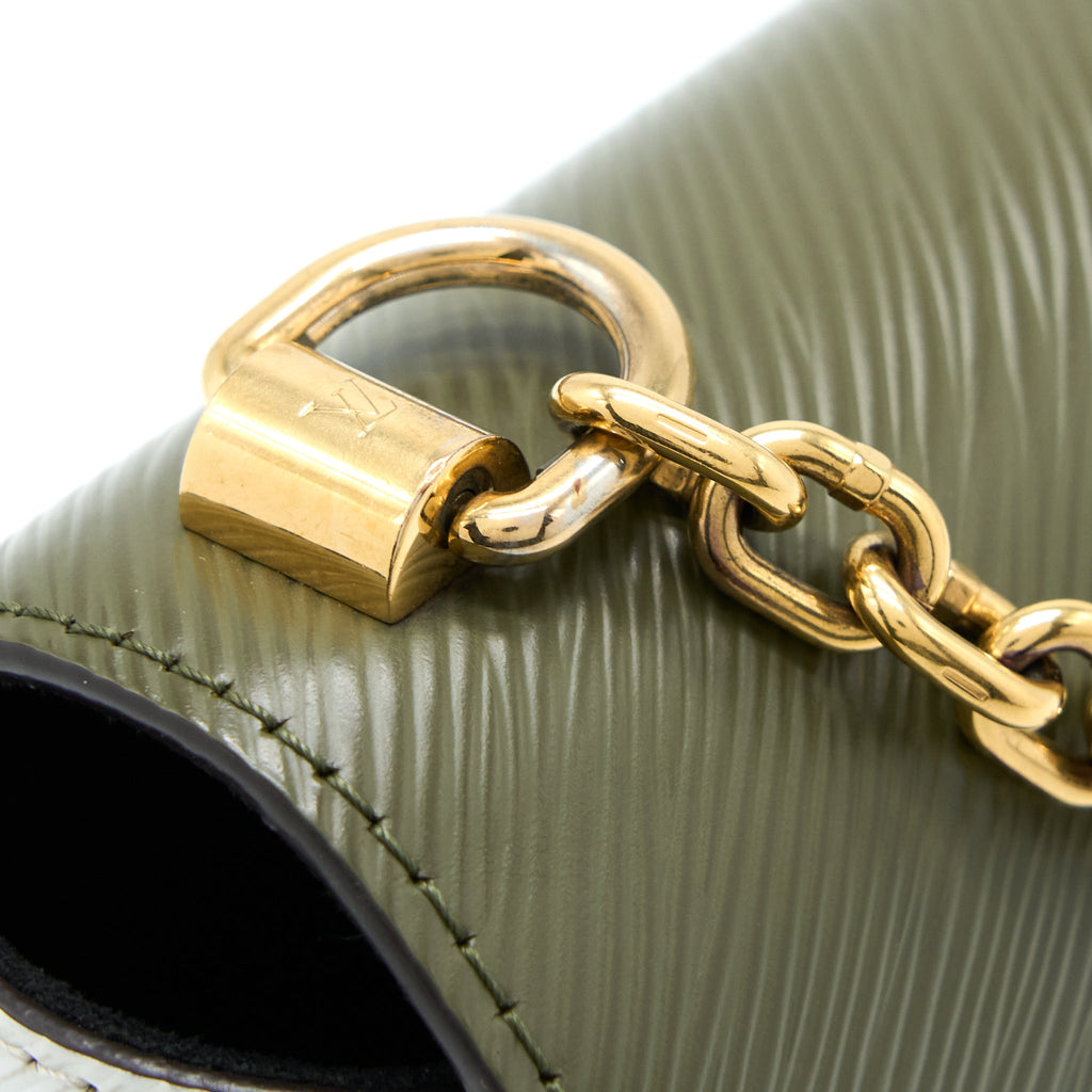 LOUIS VUITTON TWIST BAG MM EPI GREEN/WHITE GHW