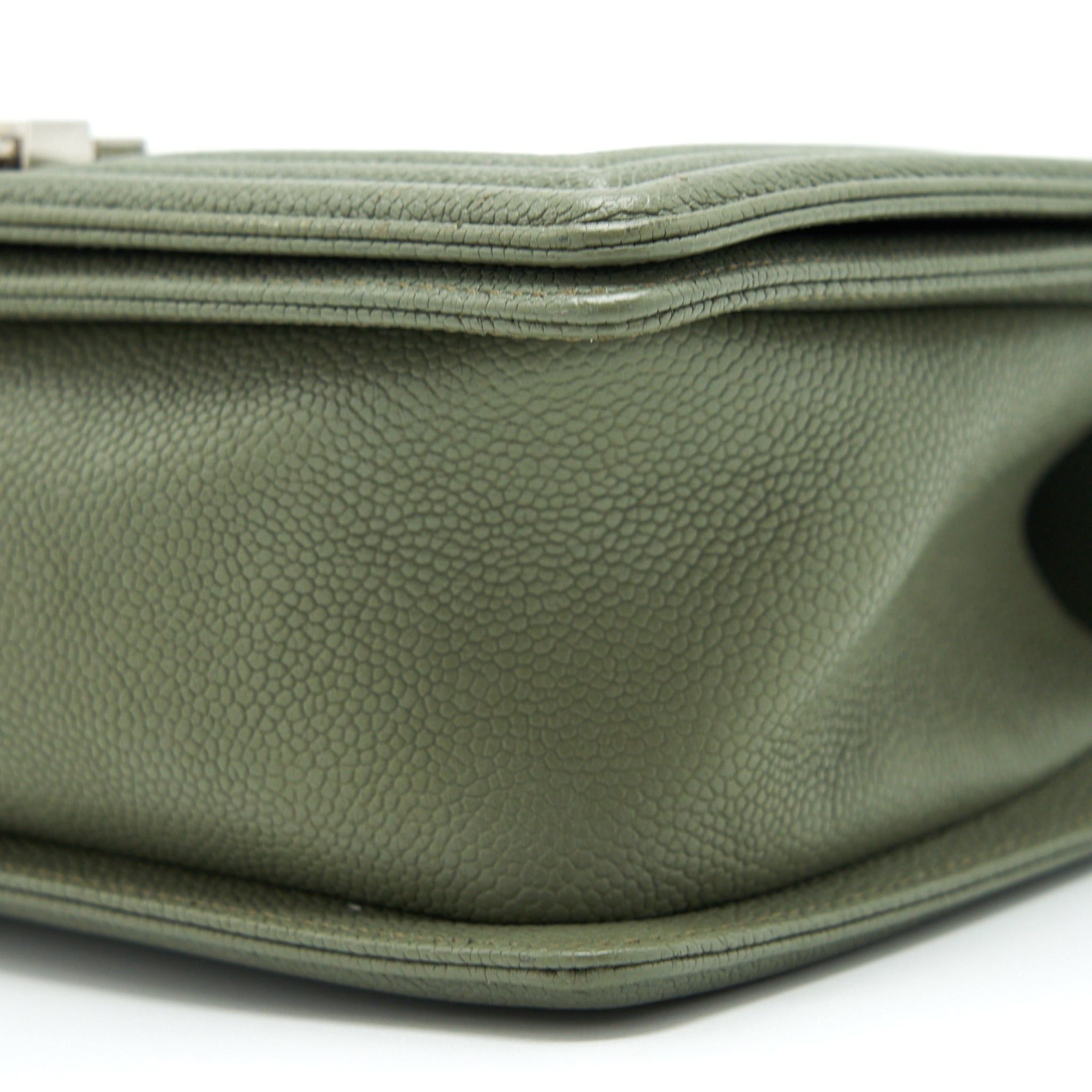 CHANEL MEDIUM BOY BAG CAVIAR LIGHT GREEN SHW