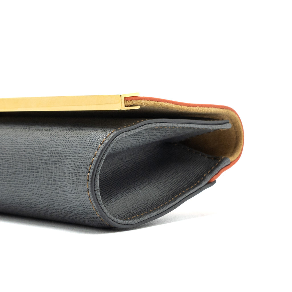 FENDI FLAP CLUTCH CALFSKIN ORANGE/MULTICOLOUR GHW