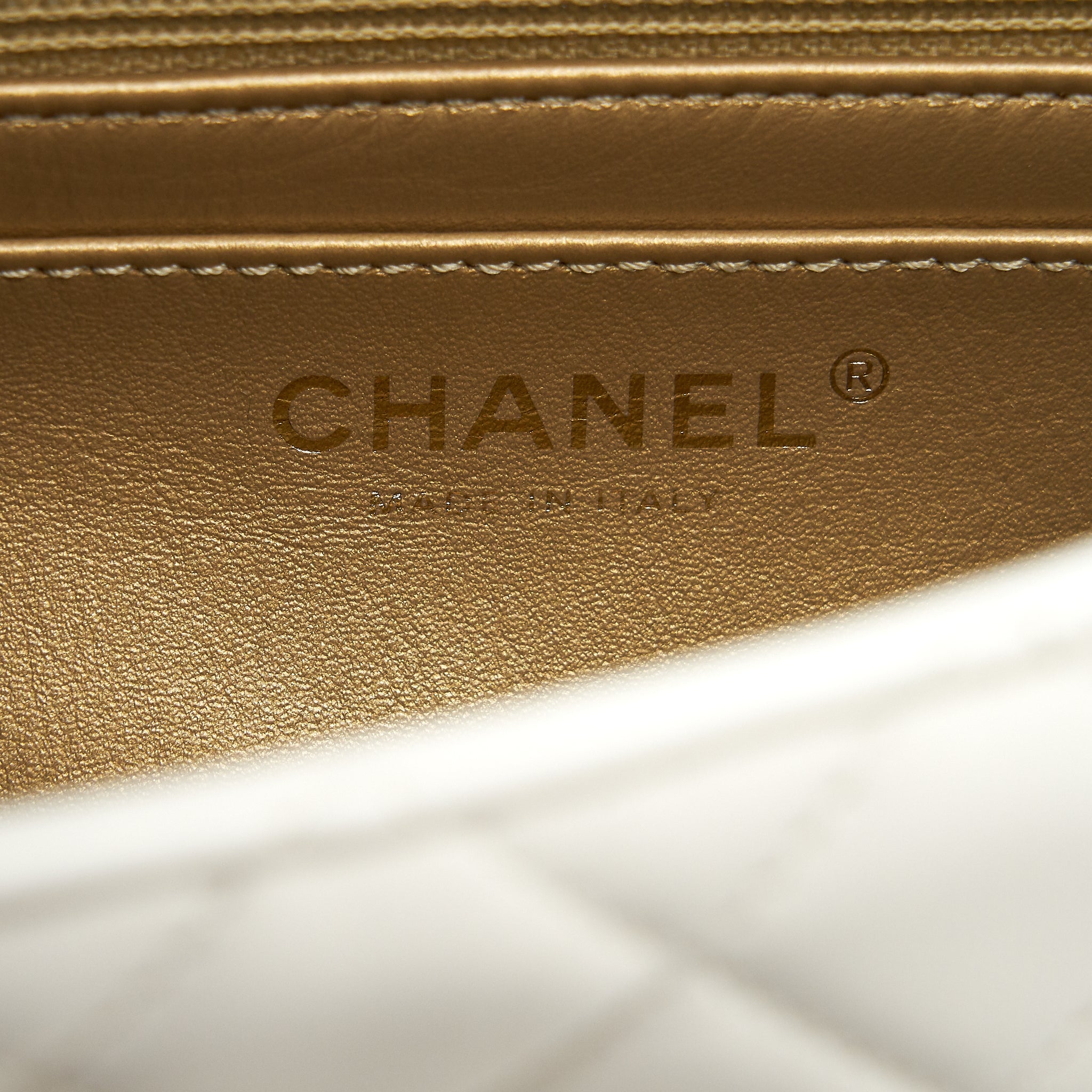 CHANEL MINI RECTANGULAR PEARL CRUSH WHITE GHW