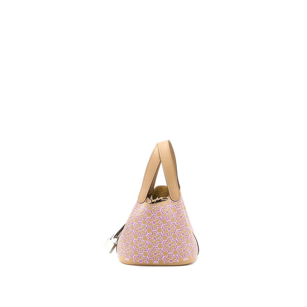 HERMES MICRO LUCKY DAISY PICOTIN 14 SWIFT CHAI/ROSE/BLANC SHW