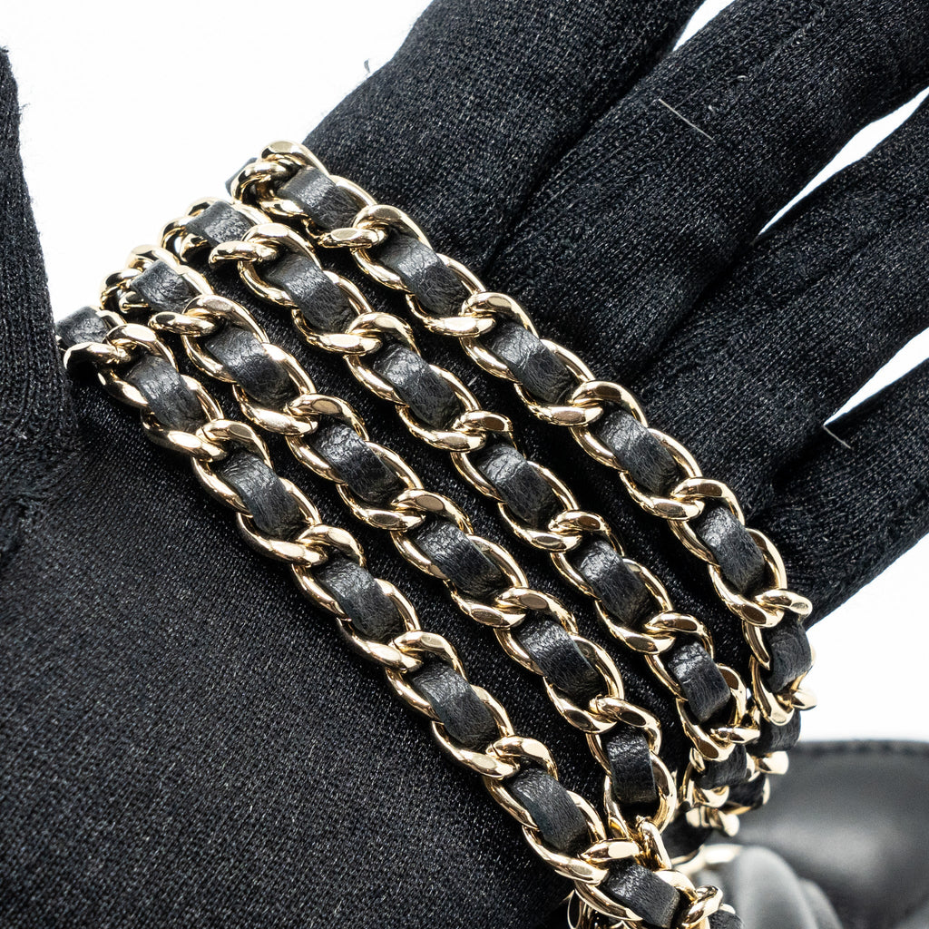 CHANEL TOP HANDLE LONG VANITY WITH CHAIN LAMBSKIN BLACK LGHW(MICROCHIP)