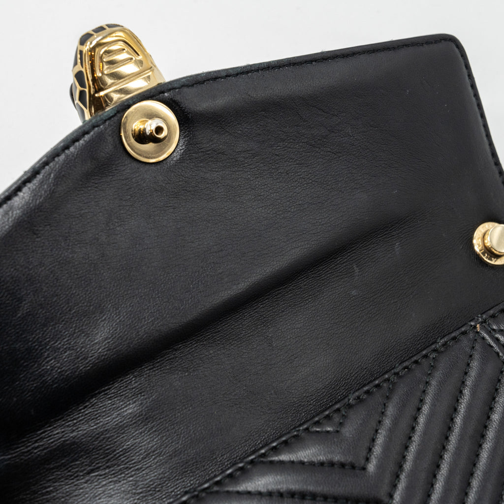 BVLGARI SERPENTI FOREVER SHOULDER BAG LEATHER BLACK LGHW