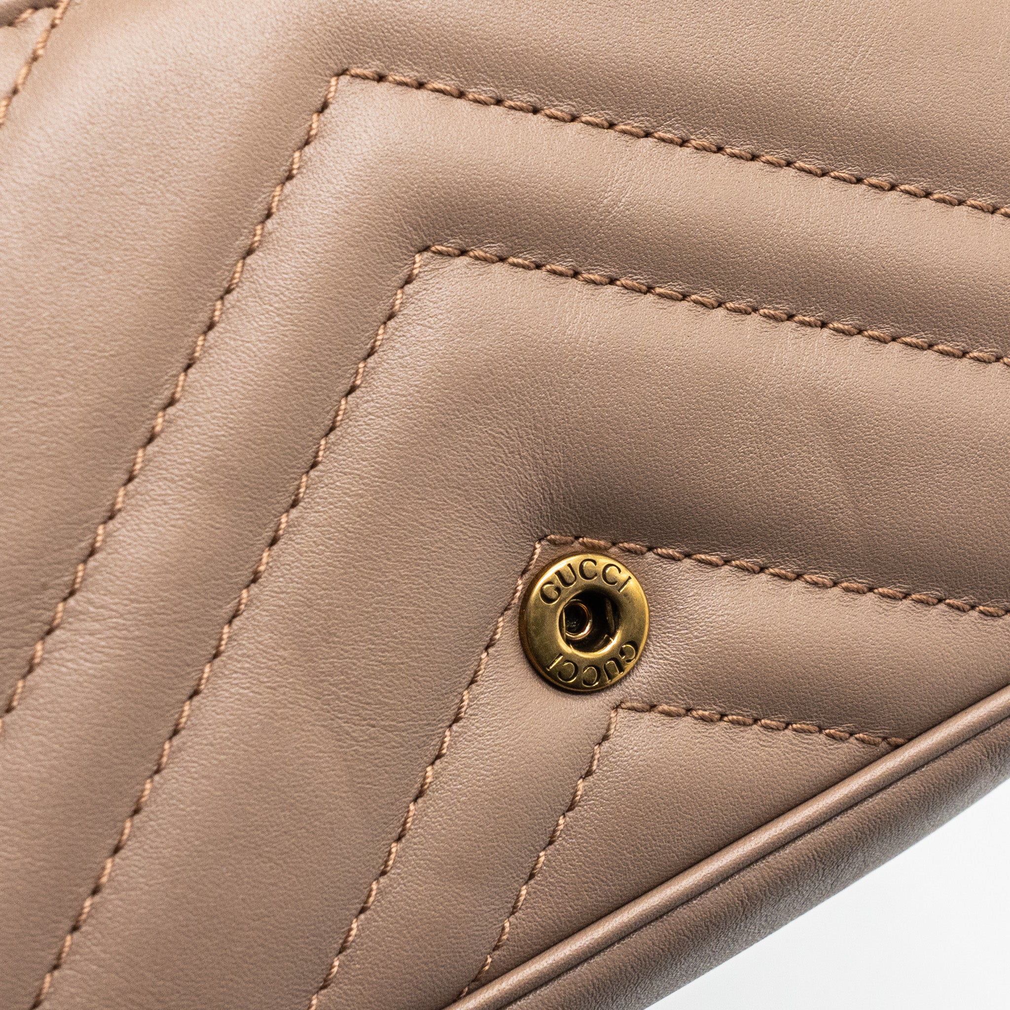 GUCCI SUPER MINI GG MARMONT BAG CALFSKIN BEIGE GHW