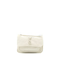 SAINT LAURENT NIKI BABY CHAIN BAG IN CRINKLED CALFSKIN BLANC SHW