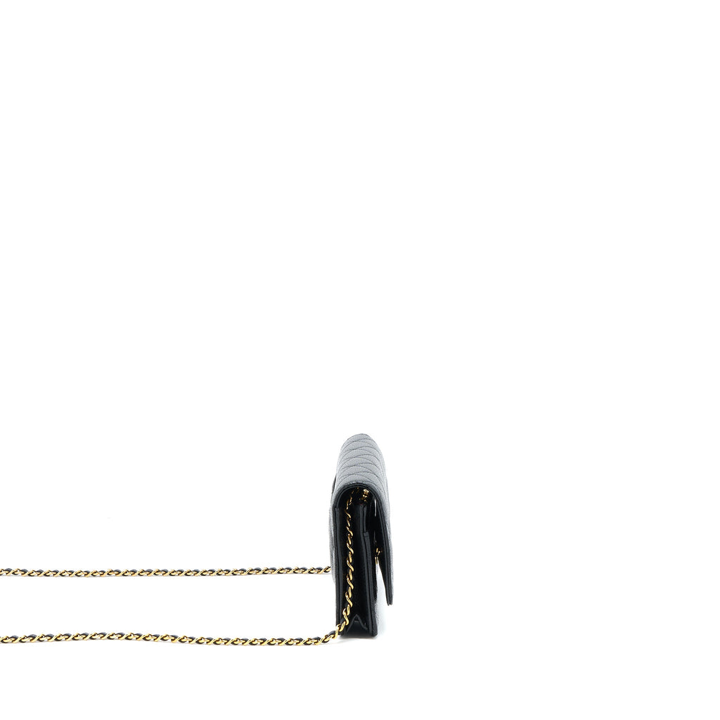 CHANEL CLASSIC WALLET ON CHAIN CAVIAR BLACK GHW (MICROCHIP)